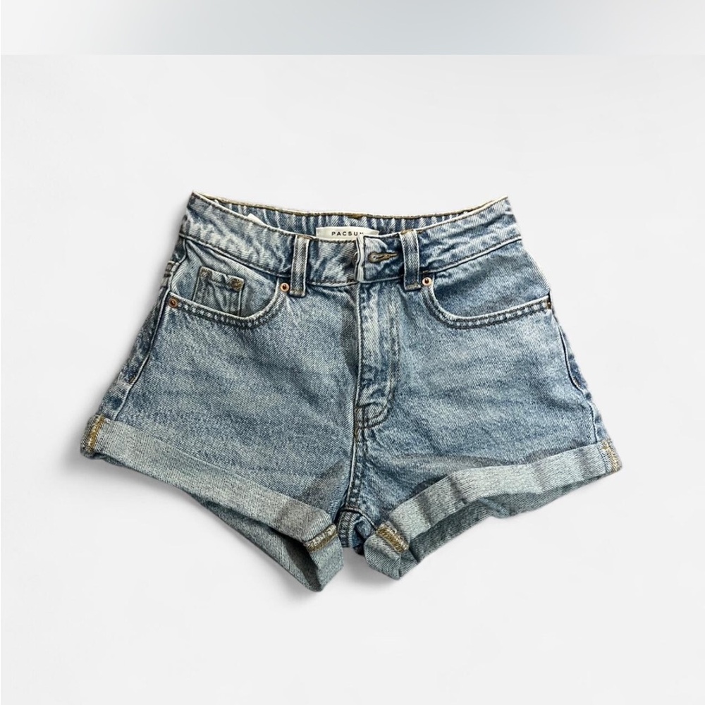 PacSun Blue Jean Shorts High-Waisted Vintage Style
